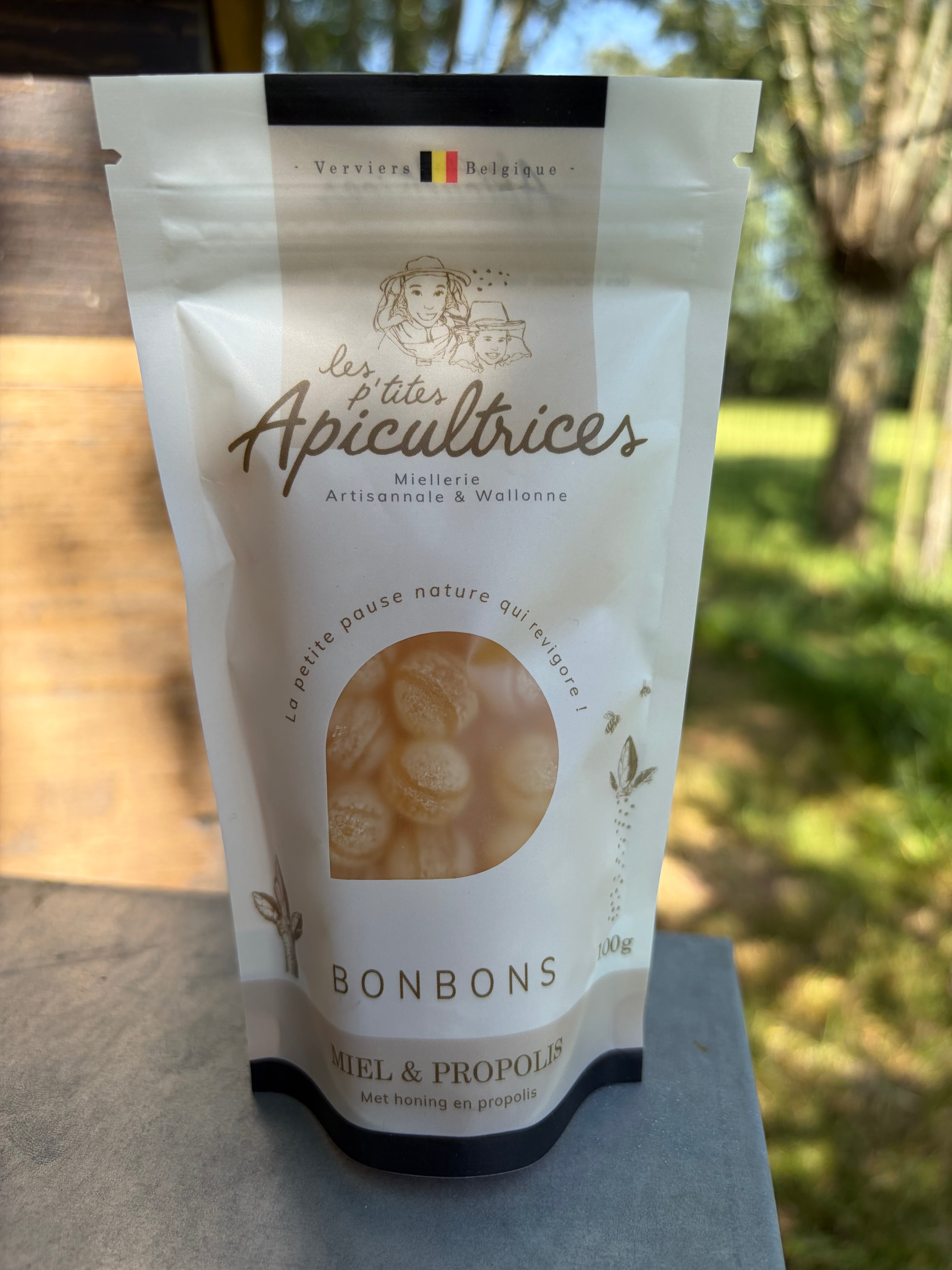 Snoepjes met honing en propolis, ambachtelijke honing uit Wallonië, zakje 100g