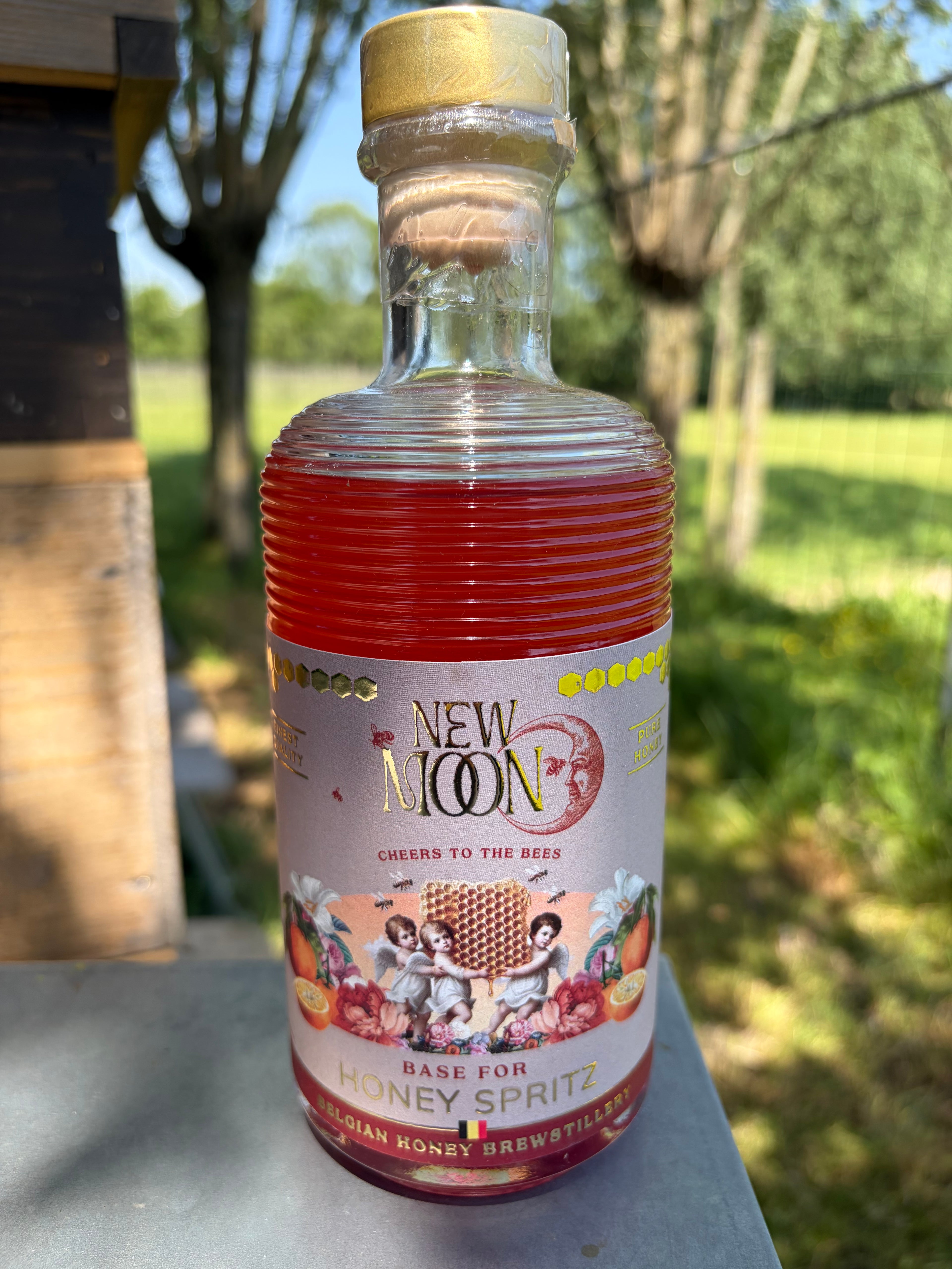 New Moon Honing & Mandarijn Spritz 50cl – fruitige honingaperiet van Les P'tites Apicultrices